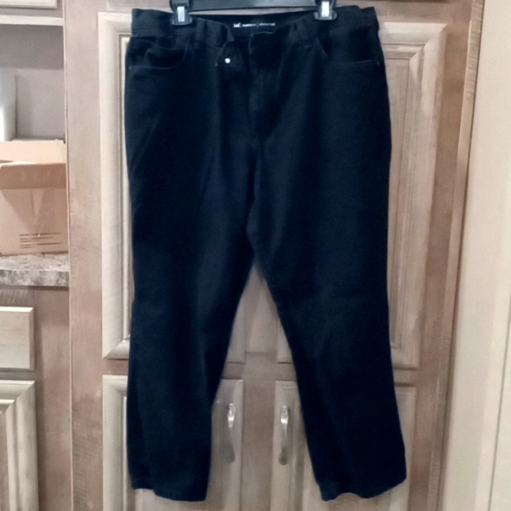 Pre-Owned Lee Brand Relaxed Fit Straight Leg Black Color Denim Jeans